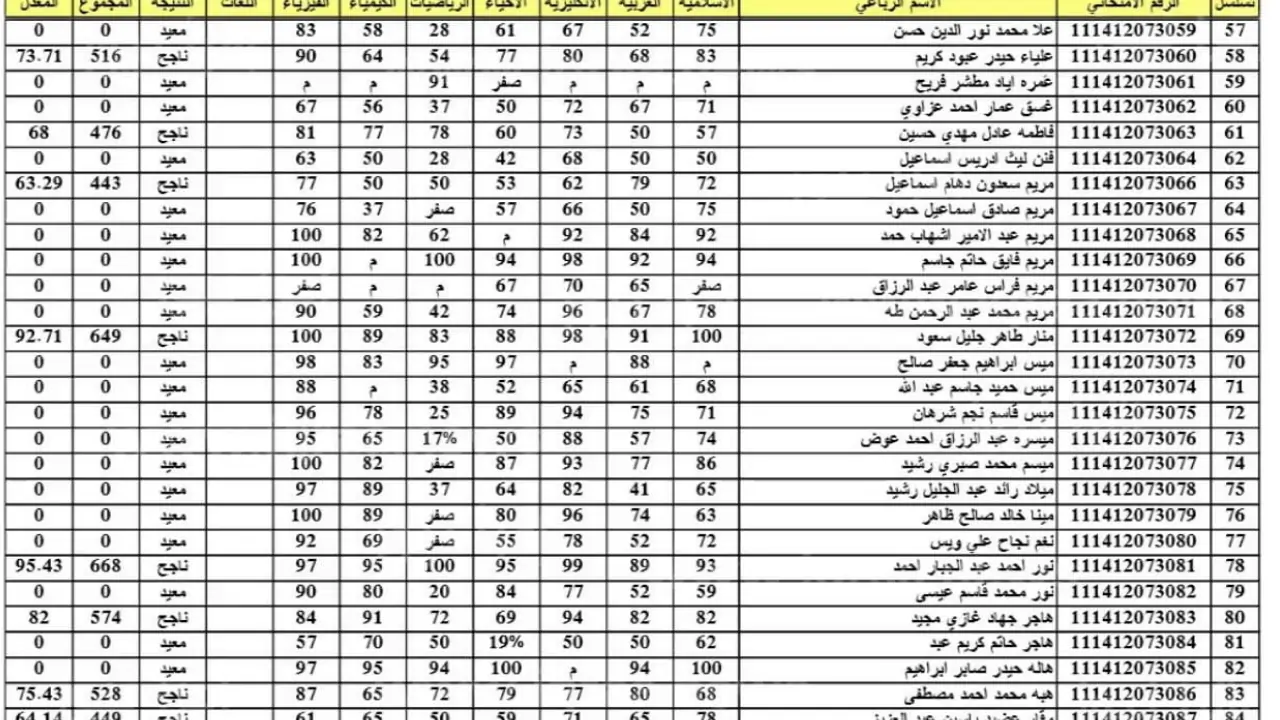 inquiry| رابط نتائج السادس الاعدادي الدور الثالث 2024 بالاسم عبر موقع نتائجنا pdf